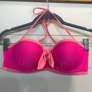 Aerie Hot Pink & Orange Holly Bandeau Bikini Set
